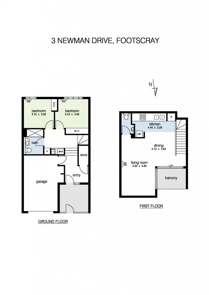 Floorplan of Homely townhouse listing, 3 Newman Drive, Footscray VIC 3011