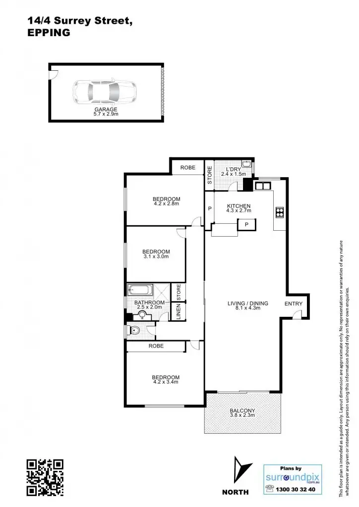 Floorplan of Homely unit listing, 14/4 Surrey Street, Epping NSW 2121