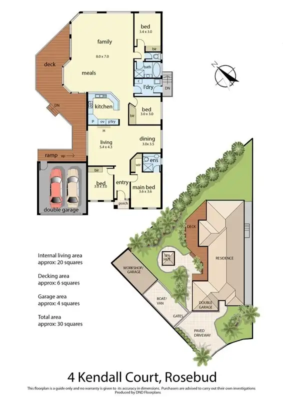 Floorplan of Homely house listing, 4 Kendall Court, Rosebud VIC 3939