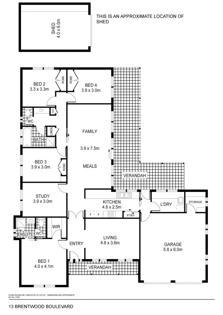Floorplan of Homely house listing, 13 Brentwood Boulevard, Strathfieldsaye VIC 3551