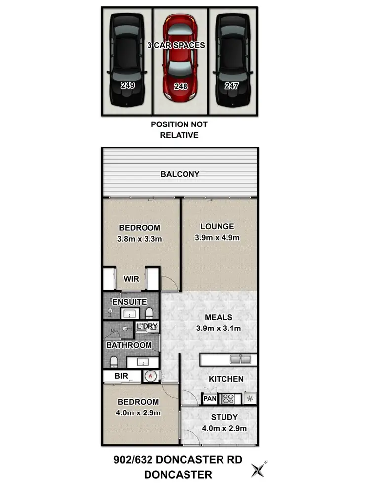 Floorplan of Homely apartment listing, 902/632-640 Doncaster Road, Doncaster VIC 3108