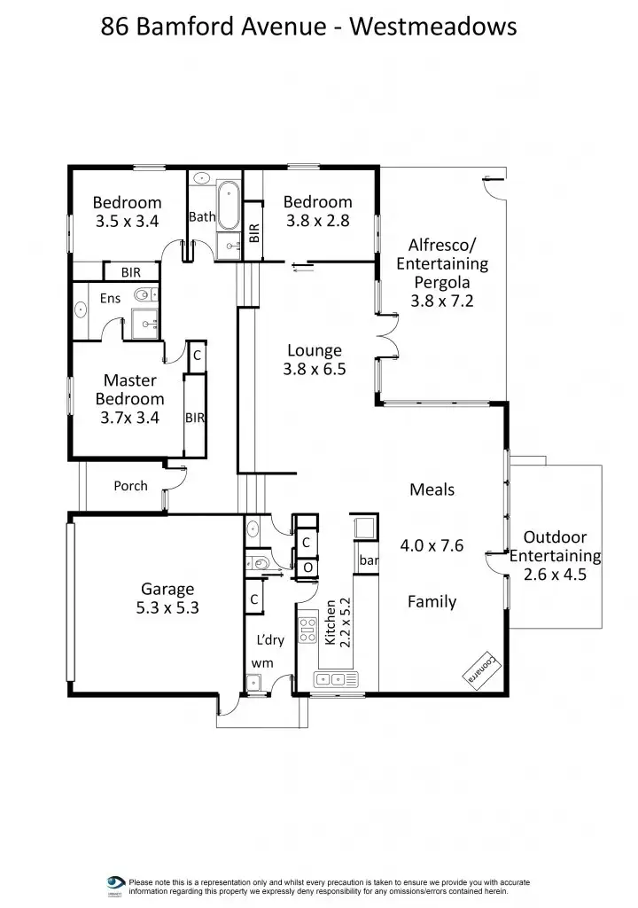 Floorplan of Homely house listing, 86 Bamford Avenue, Westmeadows VIC 3049