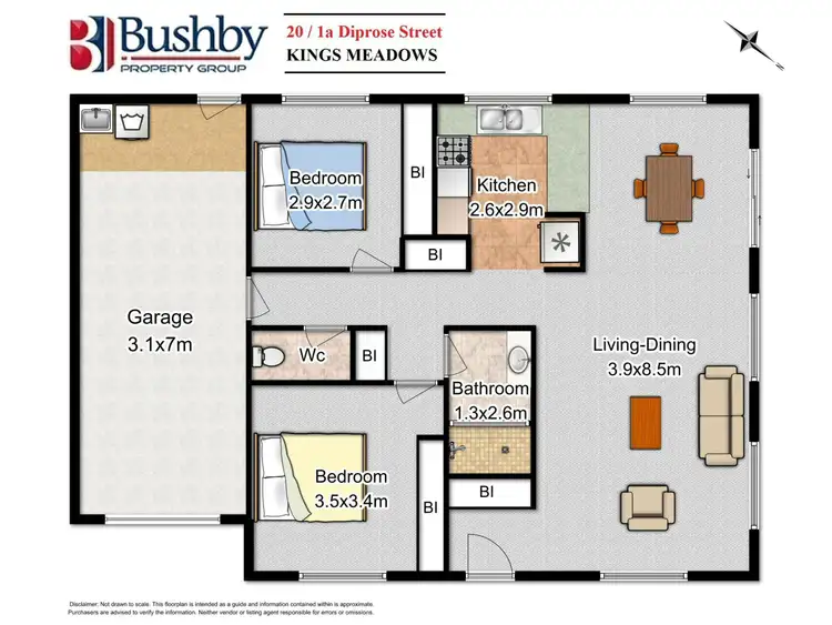 Floorplan of Homely unit listing, 20/1a Diprose Street, Kings Meadows TAS 7249