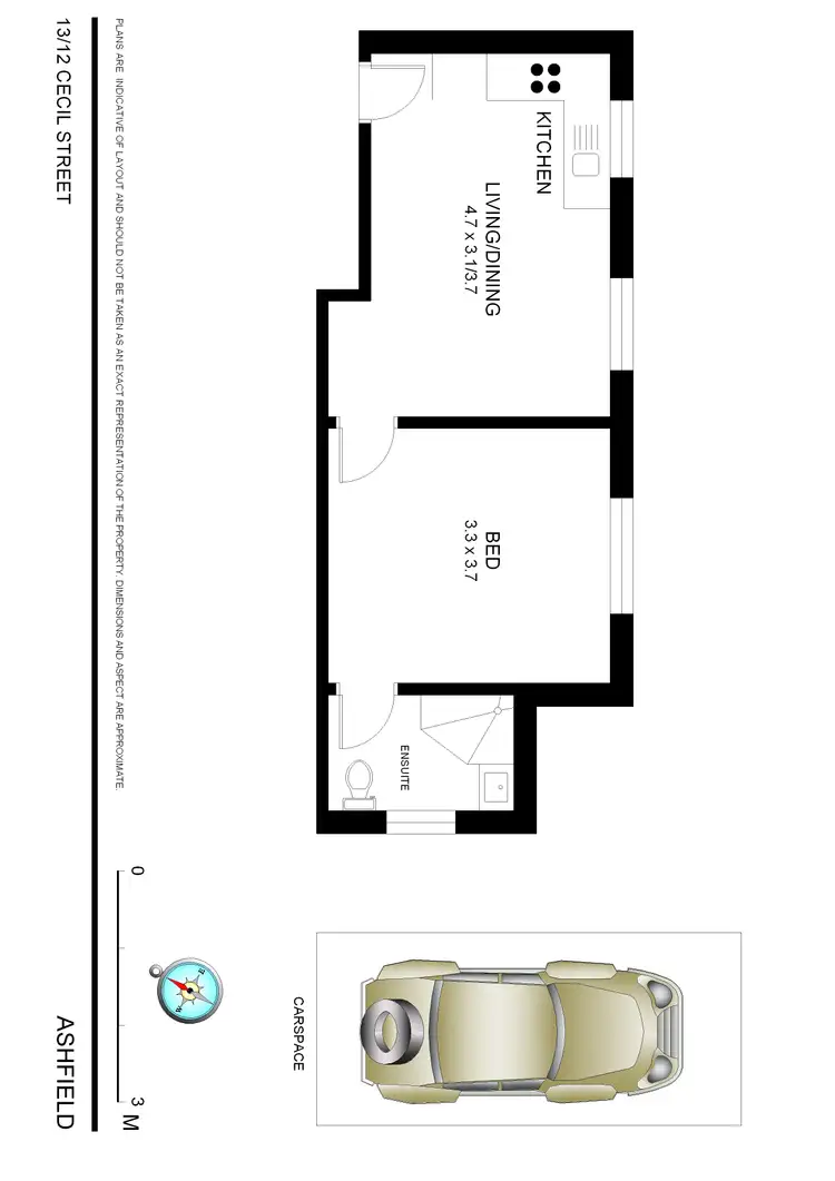 Floorplan of Homely apartment listing, 13/12 Cecil Street, Ashfield NSW 2131
