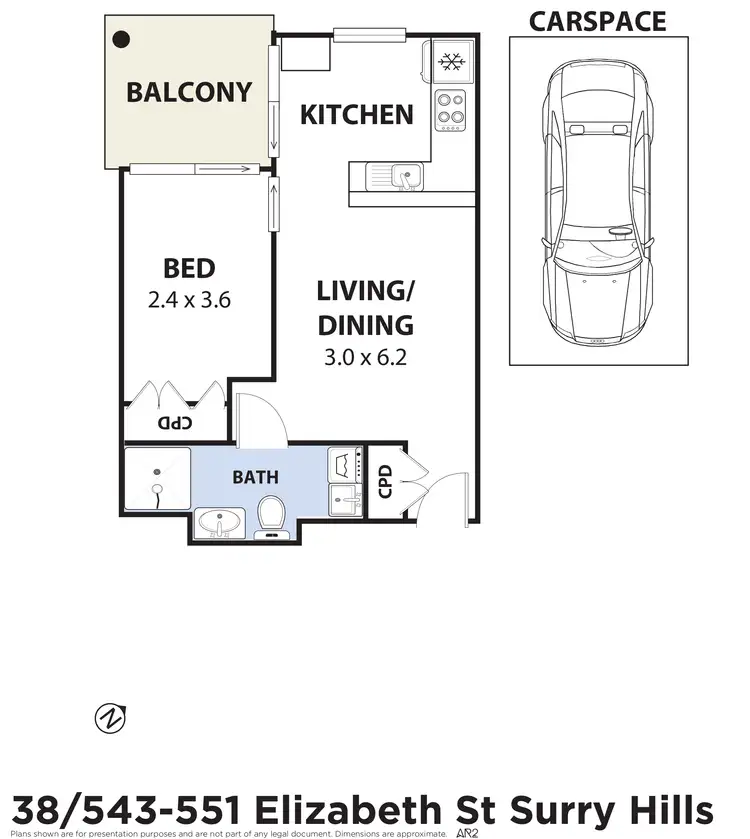 Floorplan of Homely unit listing, 38/543-551 Elizabeth Street, Surry Hills NSW 2010