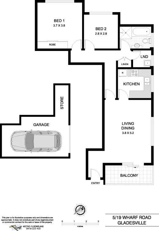 Floorplan of Homely apartment listing, 5/19 Wharf Road, Gladesville NSW 2111