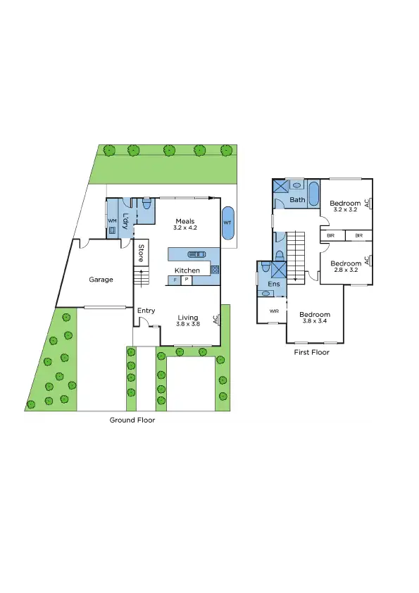 Floorplan of Homely townhouse listing, 1/2A Waiora Parade, West Footscray VIC 3012