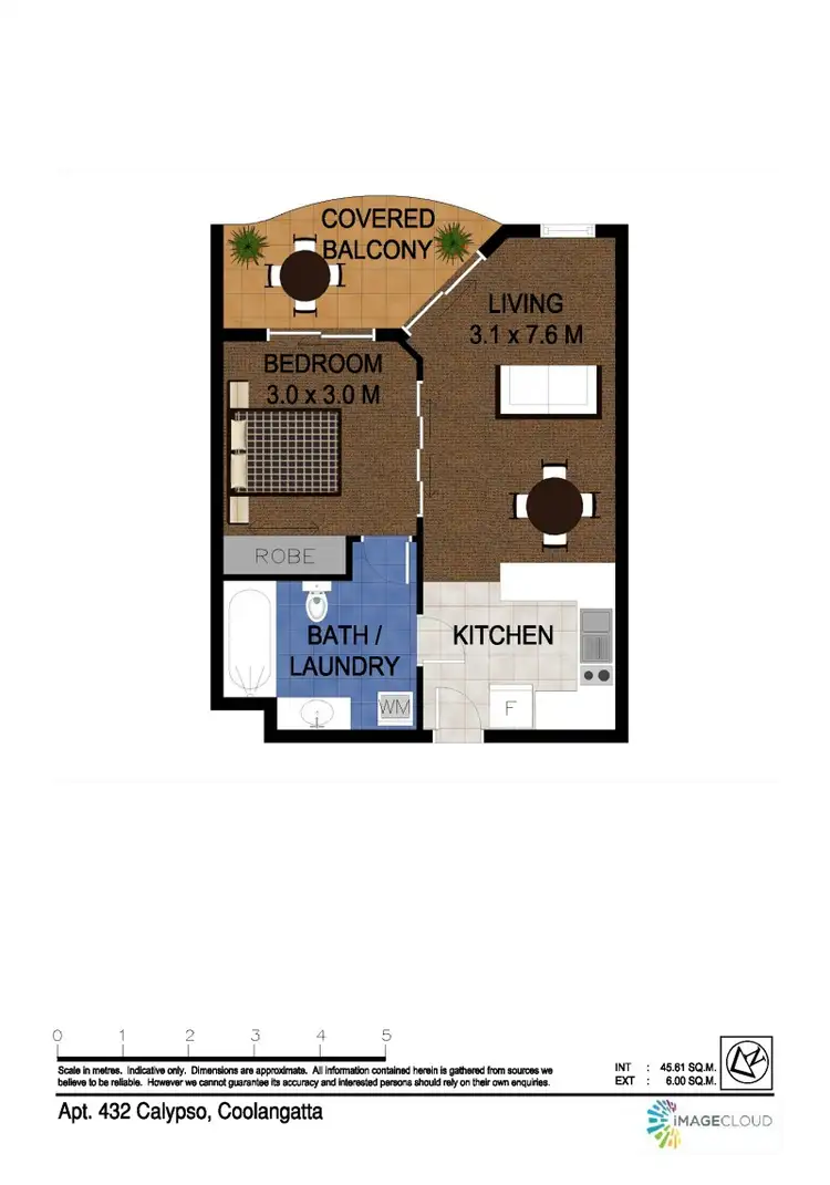 Floorplan of Homely apartment listing, 432/99 Griffith Street 'Calypso Plaza', Coolangatta QLD 4225