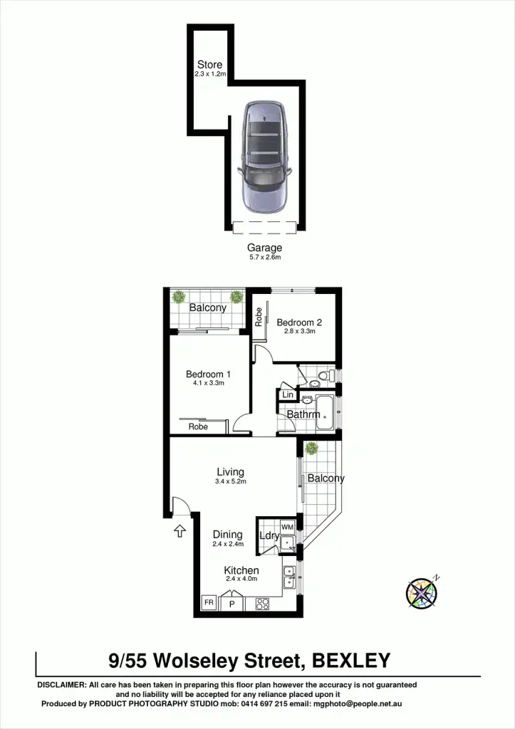 Floorplan of Homely unit listing, 9/55-57 Wolseley Street, Bexley NSW 2207