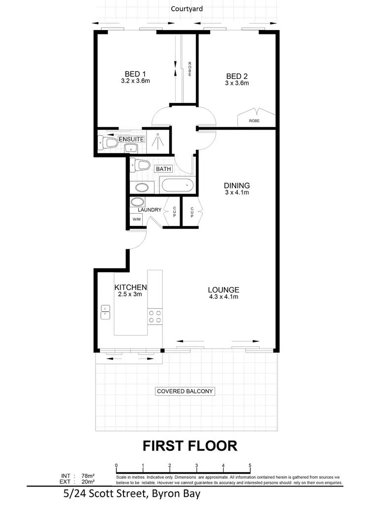 Floorplan of Homely unit listing, 5/24 Scott Street, Byron Bay NSW 2481