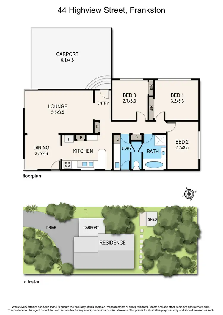 Floorplan of Homely house listing, 44 Highview Road, Frankston VIC 3199