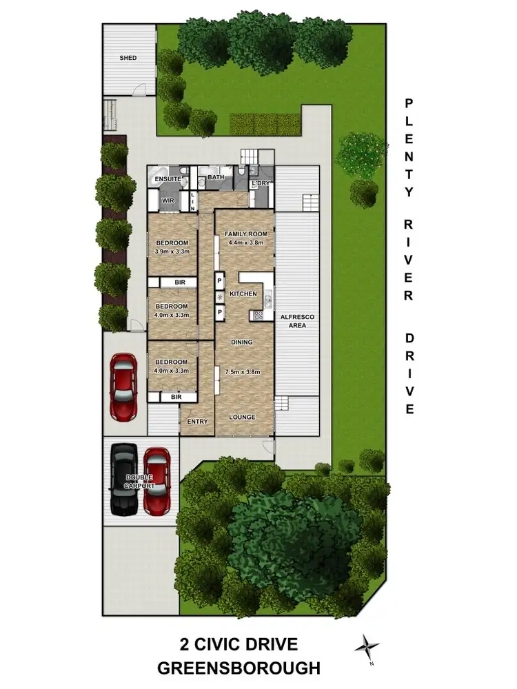 Floorplan of Homely house listing, 2 Civic Drive, Greensborough VIC 3088