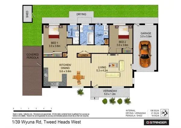 Floorplan of Homely unit listing, 1/39 Wyuna Road, Tweed Heads West NSW 2485