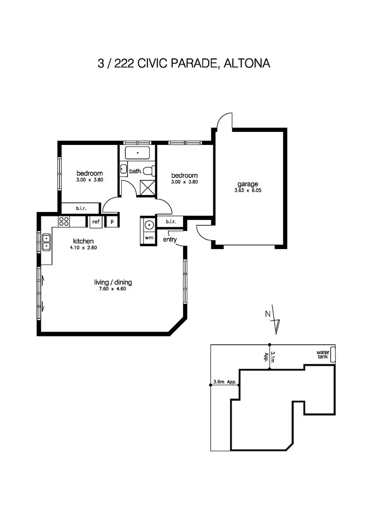 Floorplan of Homely unit listing, 3/222 Civic Parade, Altona VIC 3018