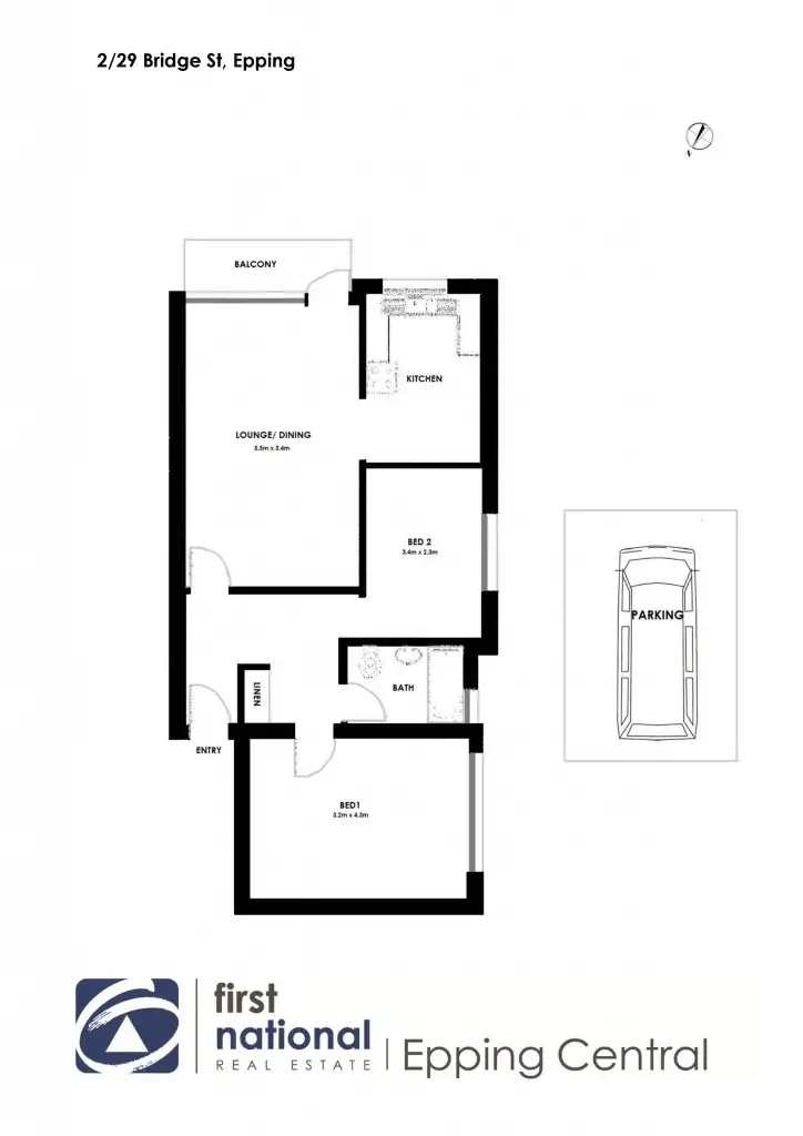 Floorplan of Homely unit listing, 2/29 Bridge Street, Epping NSW 2121