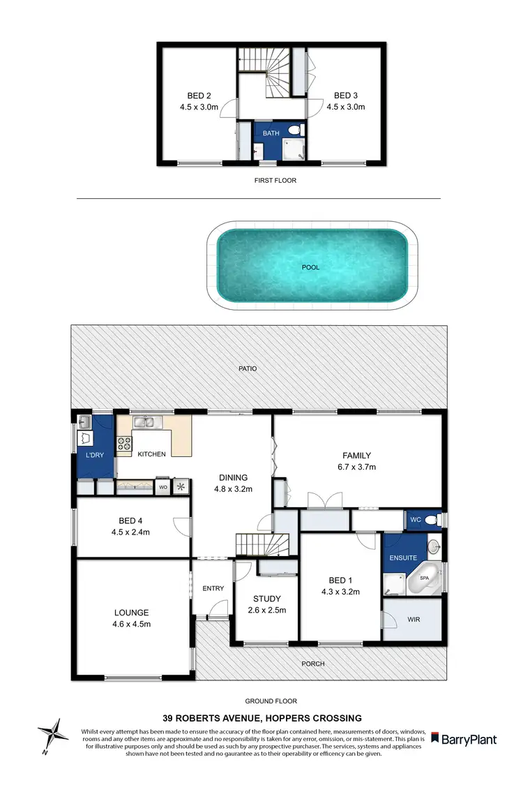 Floorplan of Homely house listing, 39 Roberts Avenue, Hoppers Crossing VIC 3029