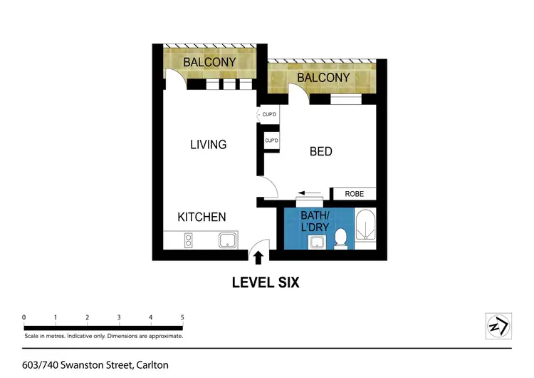 Floorplan of Homely apartment listing, 603/740 Swanston St, Carlton VIC 3053