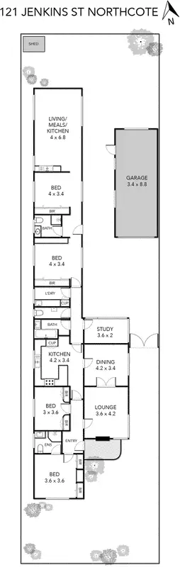 Floorplan of Homely house listing, 121 Jenkins Street, Northcote VIC 3070