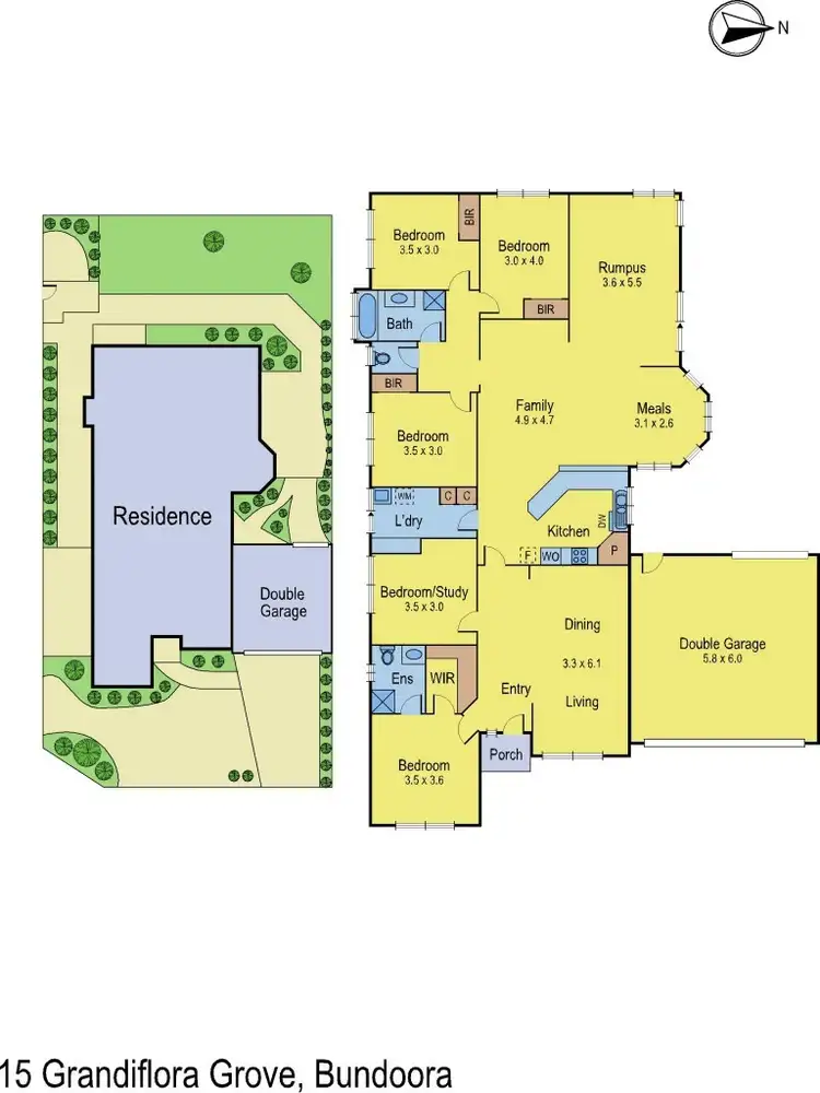 Floorplan of Homely house listing, 15 Grandiflora Grove, Bundoora VIC 3083