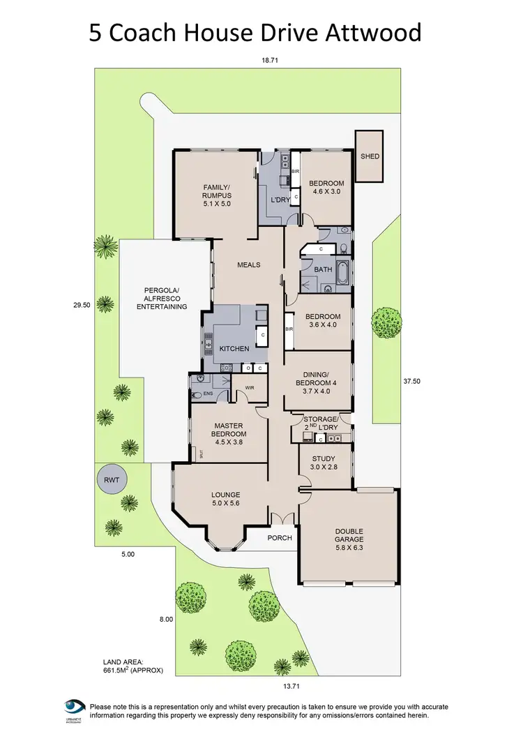 Floorplan of Homely house listing, 5 Coach House Drive, Attwood VIC 3049