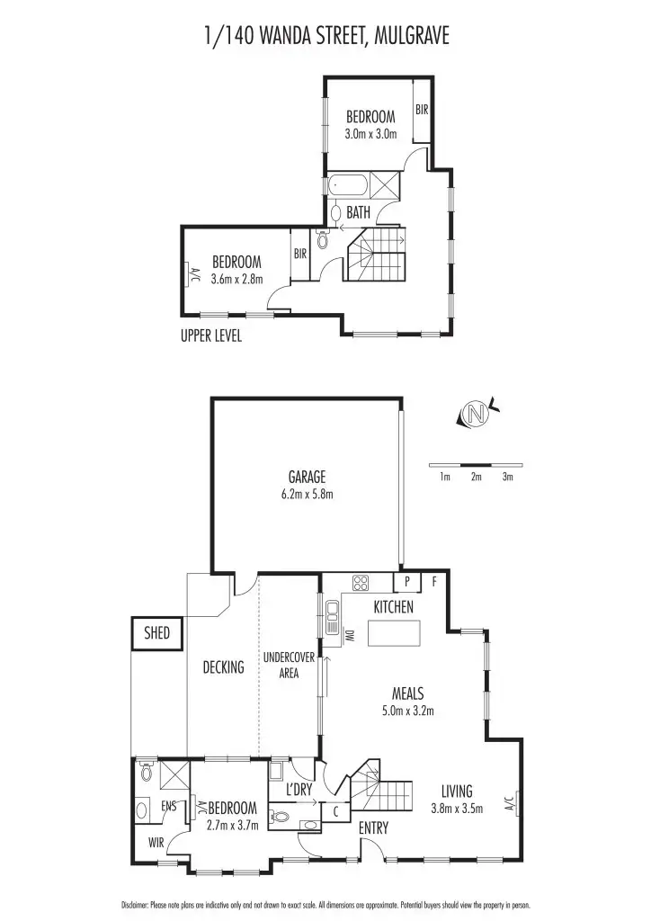 Floorplan of Homely townhouse listing, 1/140 Wanda Street, Mulgrave VIC 3170