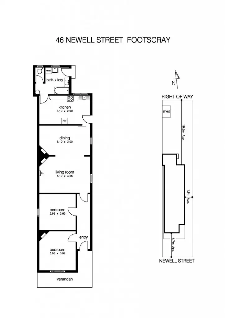 Floorplan of Homely house listing, 46 Newell Street, Footscray VIC 3011