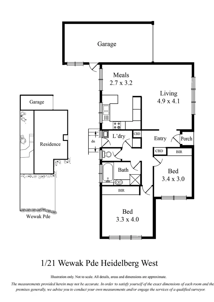 Floorplan of Homely unit listing, 1/21 Wewak Parade, Heidelberg West VIC 3081