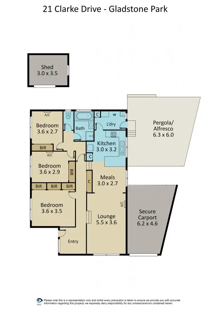Floorplan of Homely house listing, 21 Clarke Drive, Gladstone Park VIC 3043