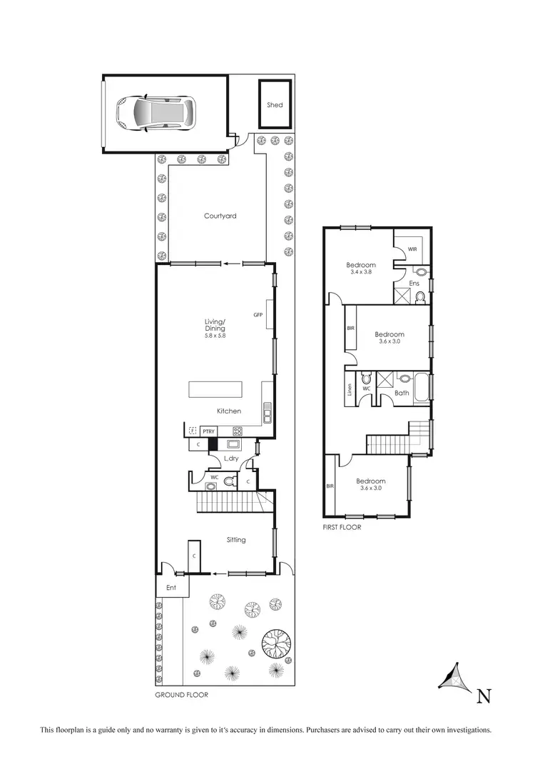 Floorplan of Homely townhouse listing, 36A Ivan Avenue, Edithvale VIC 3196