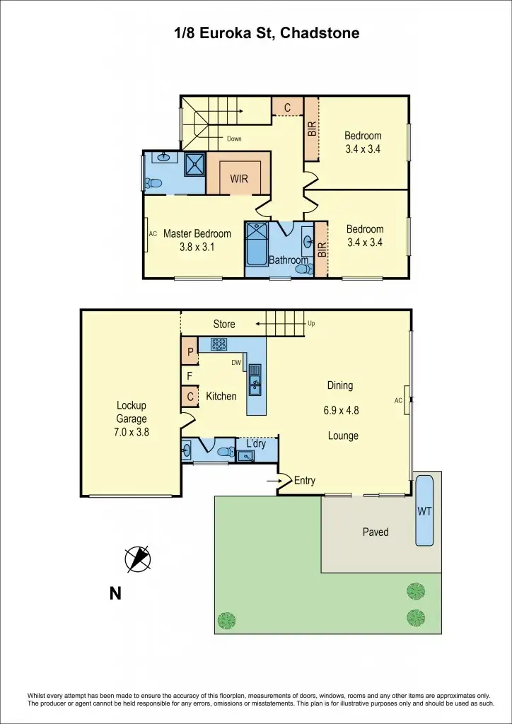Floorplan of Homely townhouse listing, 1/8 Euroka Street, Chadstone VIC 3148