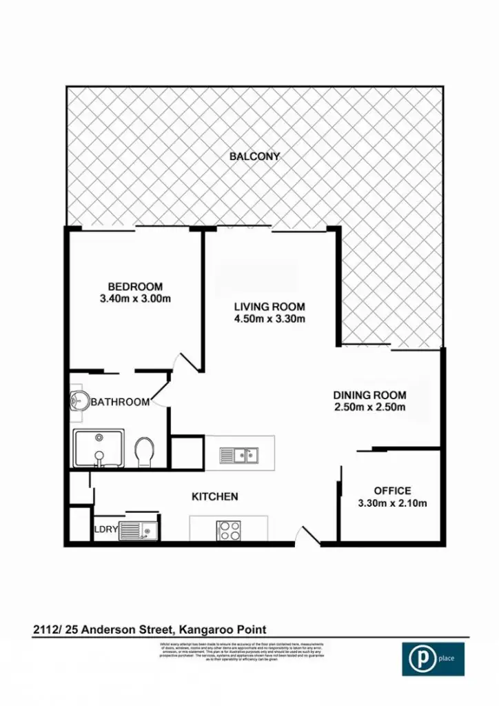 Floorplan of Homely apartment listing, 2112/25 Anderson Street, Kangaroo Point QLD 4169