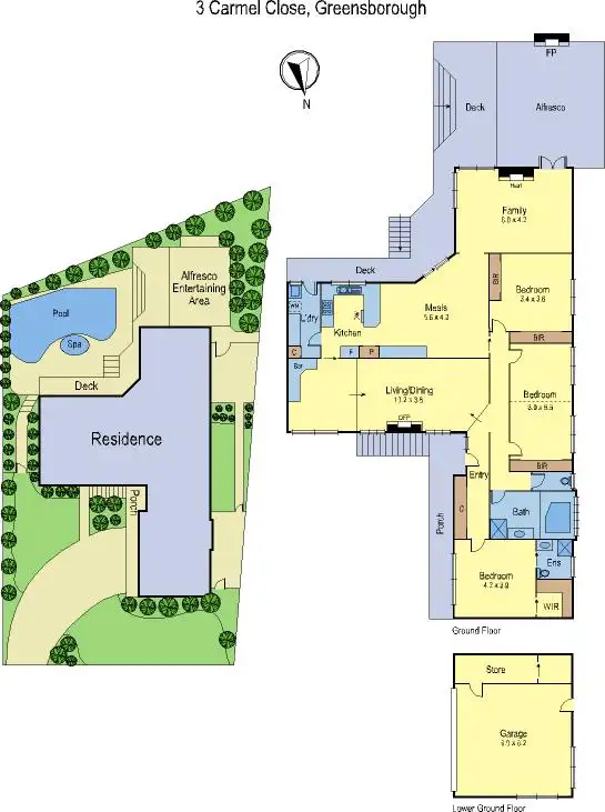 Floorplan of Homely house listing, 3 Carmel Close, Greensborough VIC 3088