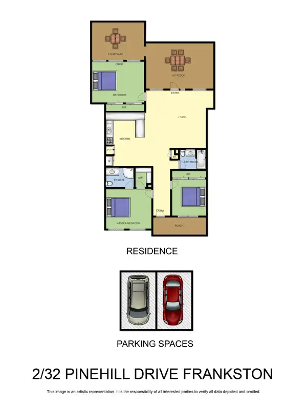 Floorplan of Homely townhouse listing, 2/32 Pinehill Drive, Frankston VIC 3199