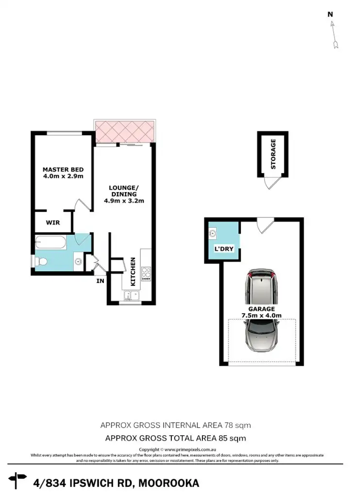 Floorplan of Homely unit listing, 4/834 Ipswich Road, Moorooka QLD 4105