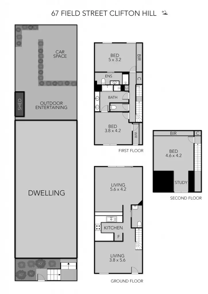 Floorplan of Homely townhouse listing, 67 Field Street, Clifton Hill VIC 3068