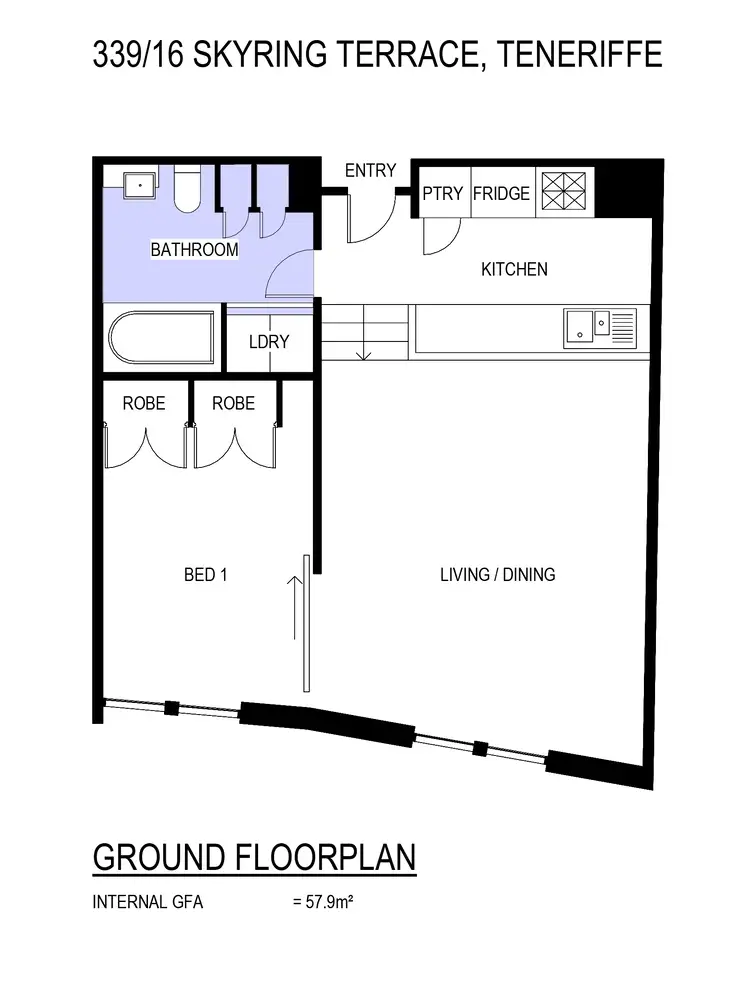 Floorplan of Homely unit listing, 339/16 Skyring Terrace, Teneriffe QLD 4005