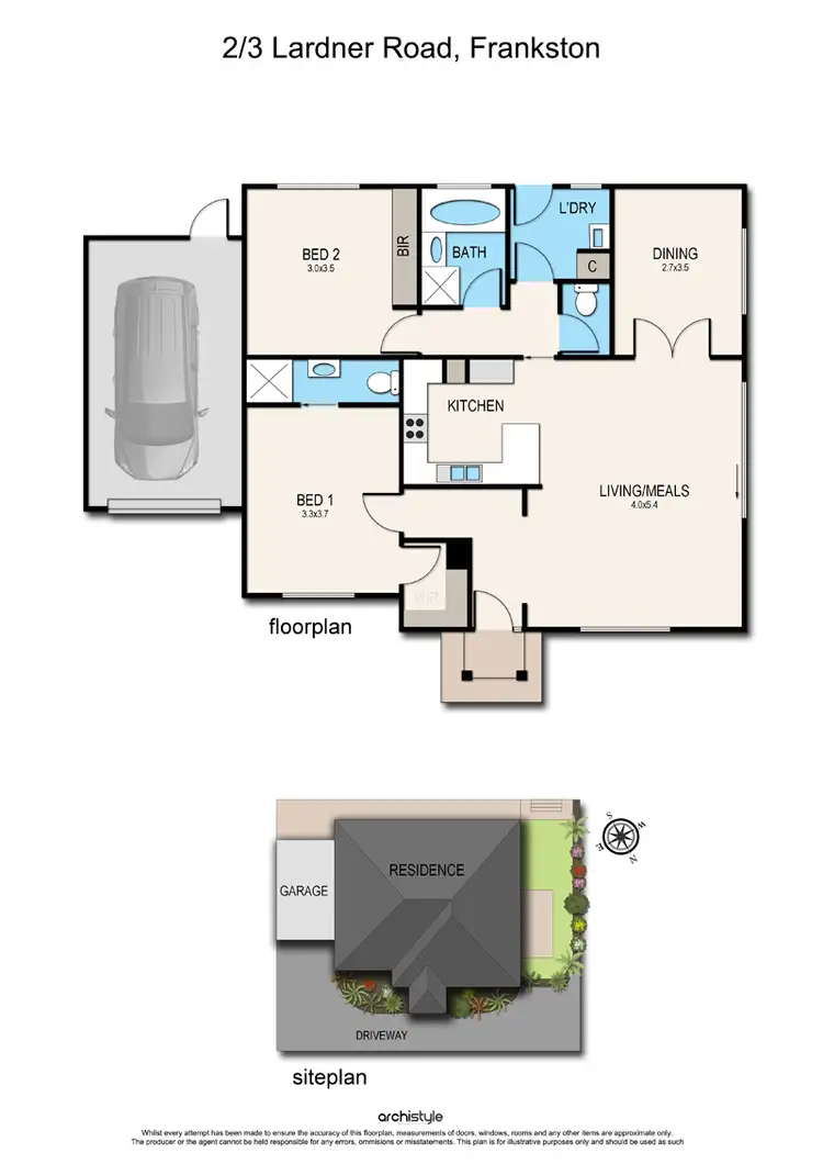 Floorplan of Homely unit listing, 2/3 Lardner Road, Frankston VIC 3199