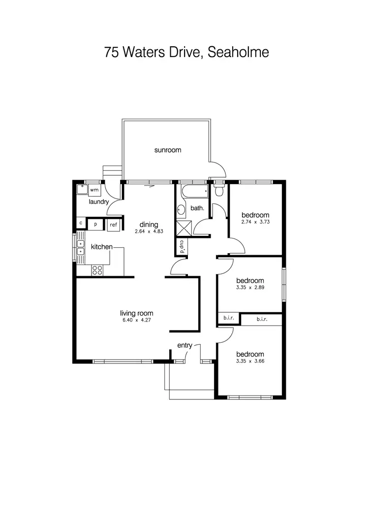 Floorplan of Homely house listing, 75 Waters Drive, Seaholme VIC 3018