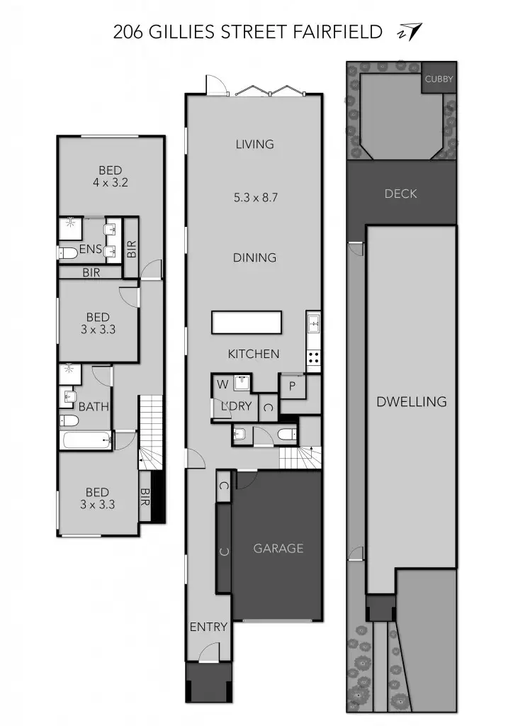 Floorplan of Homely house listing, 206 Gillies Street, Fairfield VIC 3078