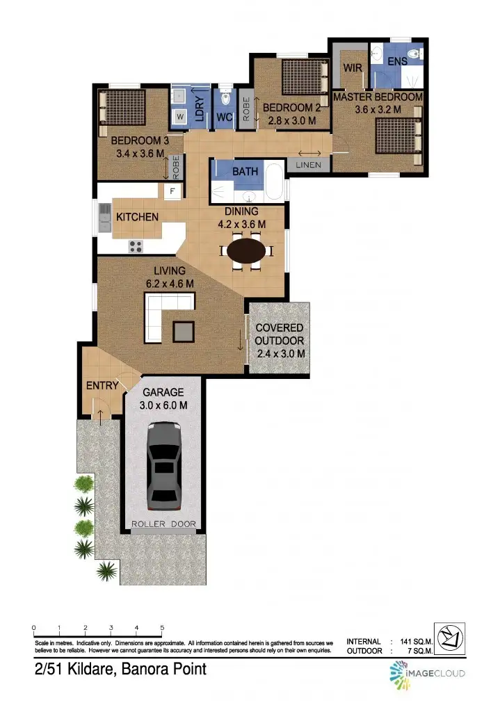 Floorplan of Homely semi-detached listing, 2/51 Kildare Drive, Banora Point NSW 2486