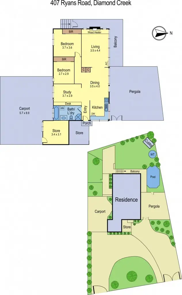 Floorplan of Homely house listing, 407 Ryans Road, Diamond Creek VIC 3089