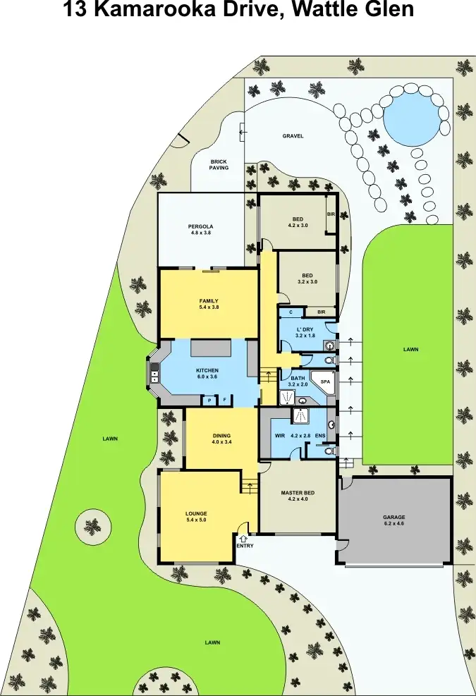 Floorplan of Homely house listing, 13 Kamarooka Drive, Wattle Glen VIC 3096