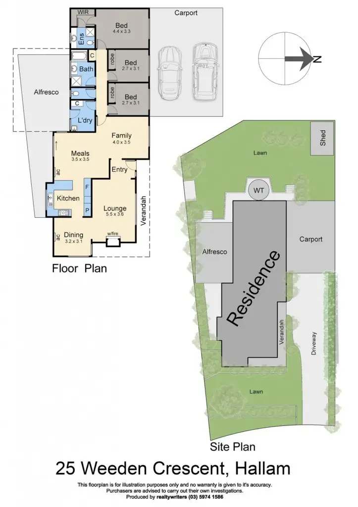 Floorplan of Homely house listing, 25 Weeden Crescent, Hallam VIC 3803
