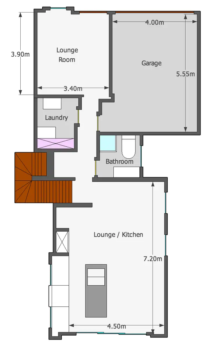 Floorplan of Homely semi-detached listing, 2B & 2C Gregory Street, Greystanes NSW 2145