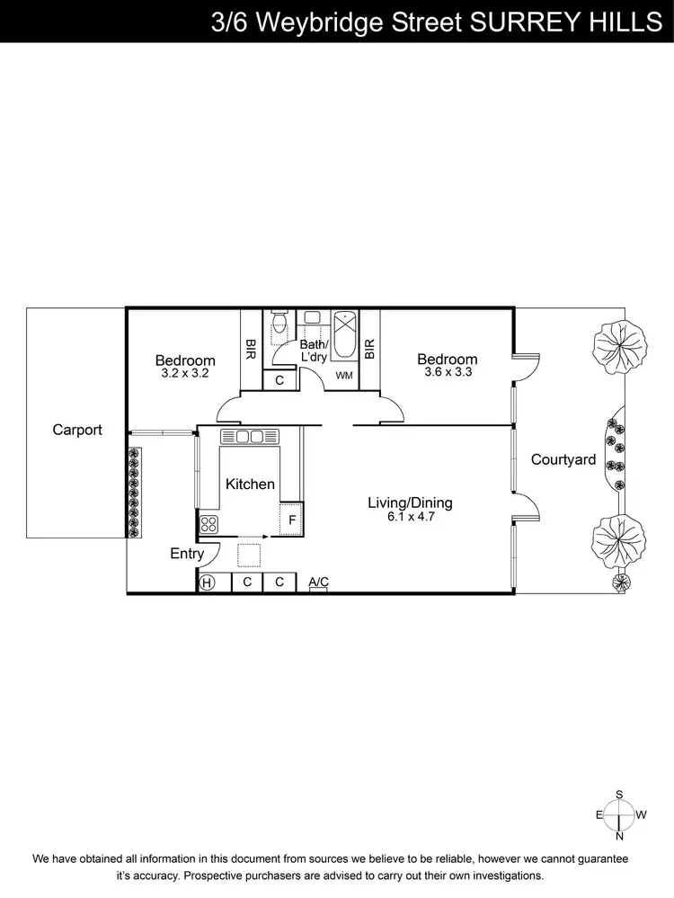 Floorplan of Homely unit listing, 3/6 Weybridge Street, Surrey Hills VIC 3127