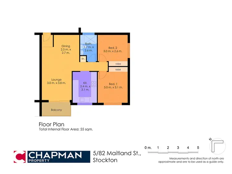 Floorplan of Homely unit listing, 5/82 Maitland Street, Stockton NSW 2295