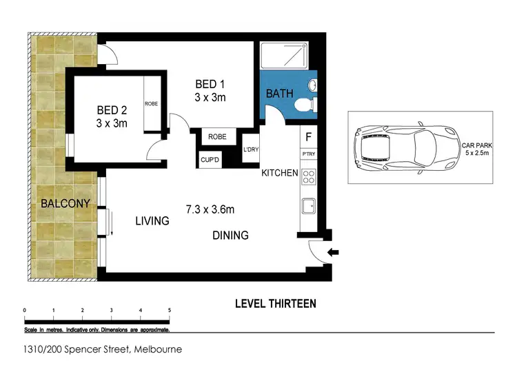 Floorplan of Homely apartment listing, 1310/200 Spencer Street, Melbourne VIC 3000