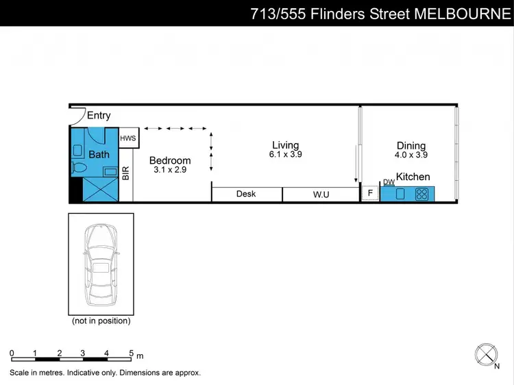 Floorplan of Homely apartment listing, 713/555 Flinders Street, Melbourne VIC 3000