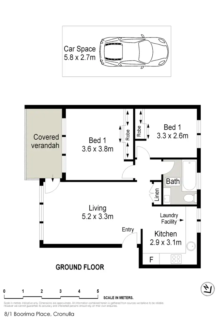 Floorplan of Homely unit listing, 8/1 Boorima Place, Cronulla NSW 2230
