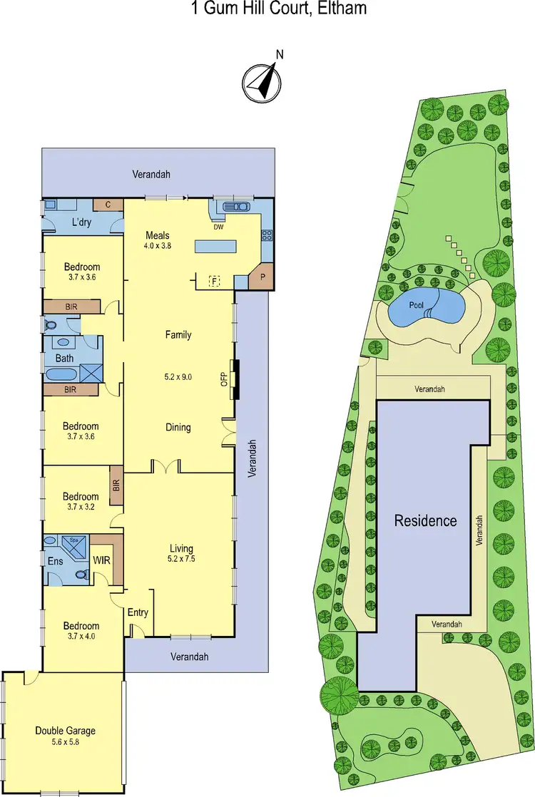 Floorplan of Homely house listing, 1 Gum Hill Court, Eltham VIC 3095